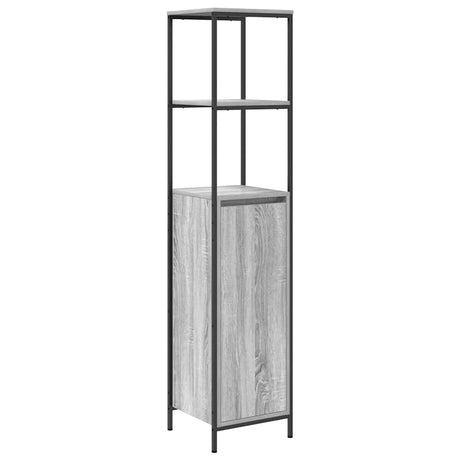 Bathroom Cabinet With Shelves Grey Sonoma 36X35X165 Cm