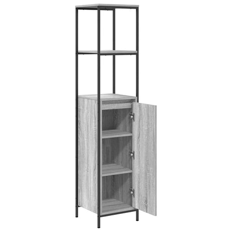Bathroom Cabinet With Shelves Grey Sonoma 36X35X165 Cm