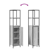 Bathroom Cabinet With Shelves Grey Sonoma 36X35X165 Cm