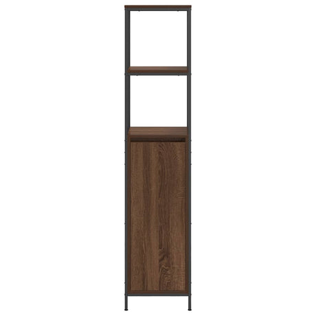 Bathroom Cabinet With Shelves Brown Oak 36X35X165 Cm