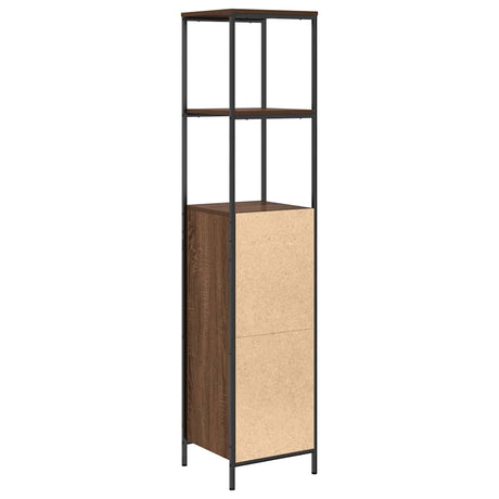 Bathroom Cabinet With Shelves Brown Oak 36X35X165 Cm