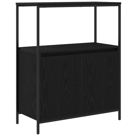 Bathroom Cabinet With Shelves Black Oak 76.5X35X95 Cm