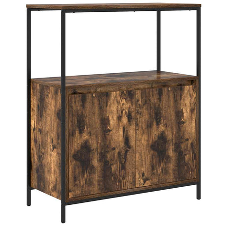 Bathroom Cabinet With Shelves Smoked Oak 76.5X35X95 Cm