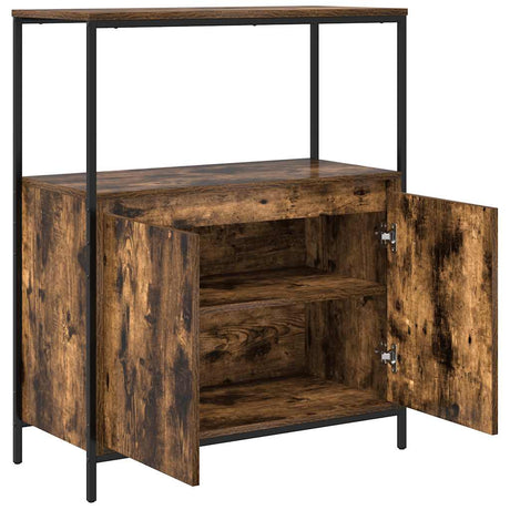 Bathroom Cabinet With Shelves Smoked Oak 76.5X35X95 Cm