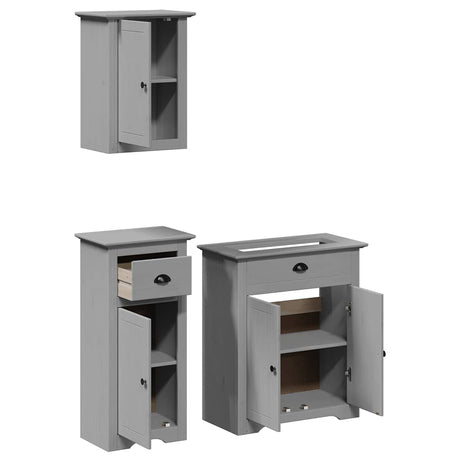 3 Piece Bathroom Furniture Set Bodo Solid Wood Pine