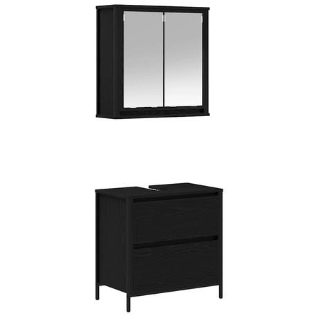 2 Piece Bathroom Furniture Set Engineered Wood