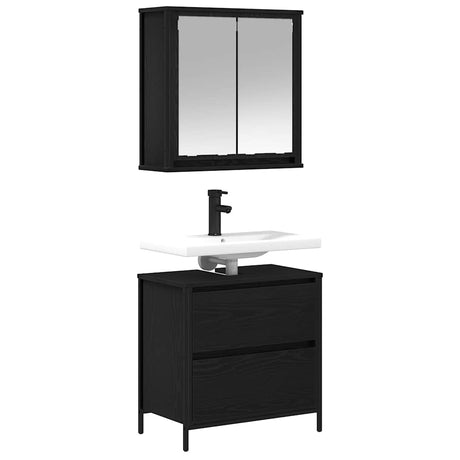 2 Piece Bathroom Furniture Set Engineered Wood