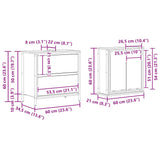 2 Piece Bathroom Furniture Set Engineered Wood