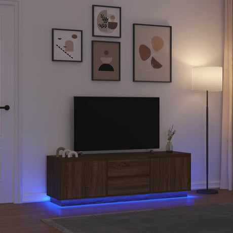Tv Cabinet With Led Lights 193.5X41X50 Cm