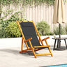 Folding Beach Chair With Armrests Acacia Wood & Textilene