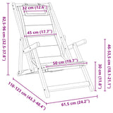 Folding Beach Chair With Armrests Acacia Wood & Textilene