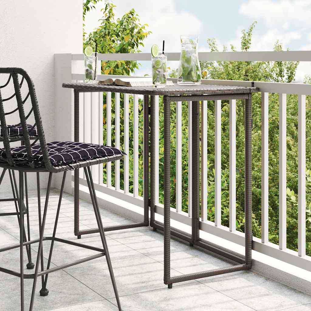 Folding Garden Table 90X51X75 Cm Poly Rattan