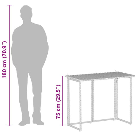Folding Garden Table 90X51X75 Cm Poly Rattan