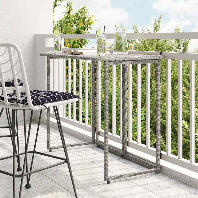 Folding Garden Table 90X51X75 Cm Poly Rattan