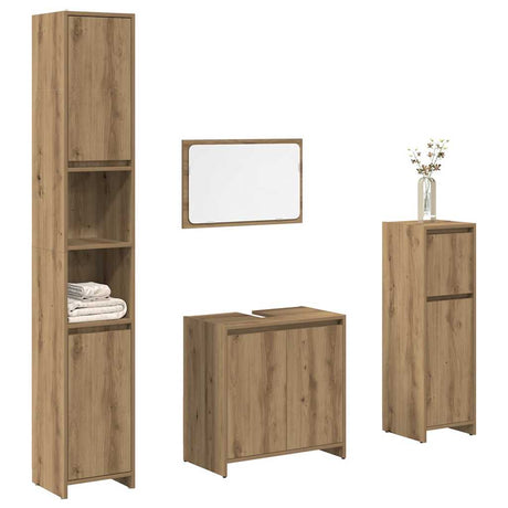 4 Piece Bathroom Furniture Set Engineered Wood