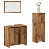 3 Piece Bathroom Furniture Set Engineered Wood