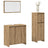 3 Piece Bathroom Furniture Set Engineered Wood