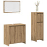 3 Piece Bathroom Furniture Set Engineered Wood