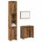 3 Piece Bathroom Furniture Set Engineered Wood