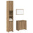 3 Piece Bathroom Furniture Set Engineered Wood