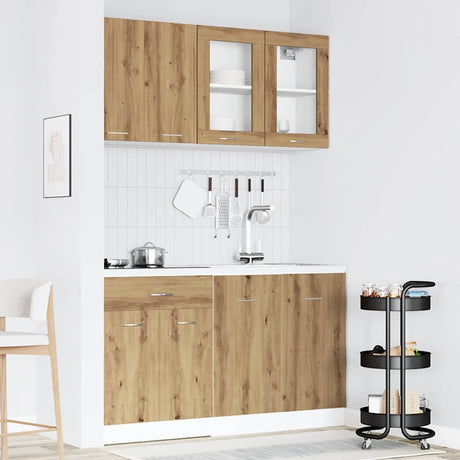 4 Piece Kitchen Cabinet Set Lyon Engineered Wood