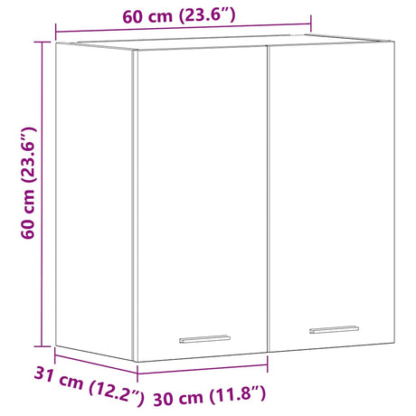 Kitchen Wall Cabinet Concrete Grey 60X31X60 Cm Engineered Wood