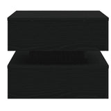 Coffee Table with LED Lights Black Oak 50x50x40 cm