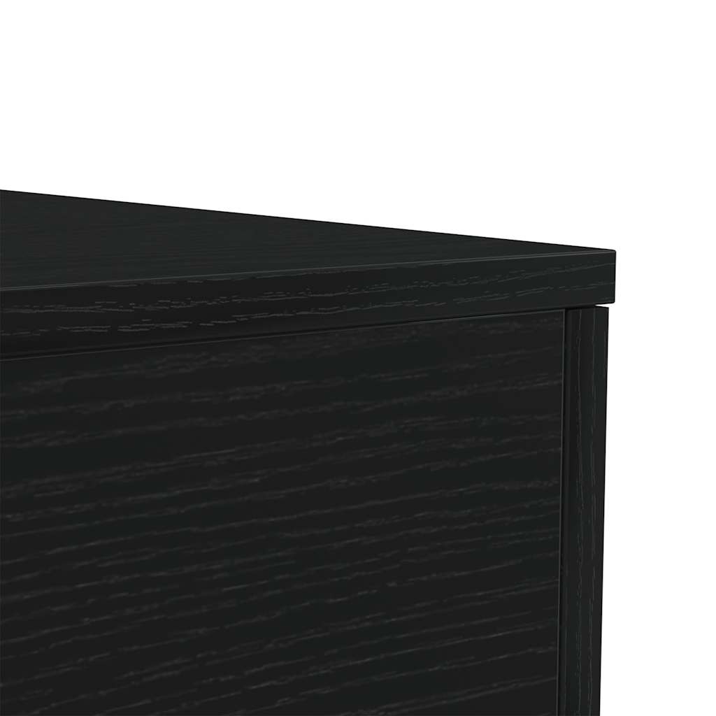 Coffee Table with LED Lights Black Oak 50x50x40 cm