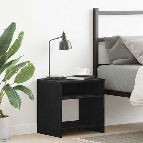 Bedside Cabinet White And Sonoma Oak 40X30X40 Cm Engineered Wood