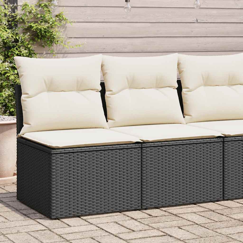 2 Piece Garden Sofa Set With Cushions Beige Poly Rattan Acacia