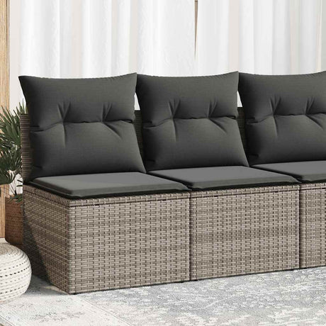 2 Piece Garden Sofa Set With Cushions Beige Poly Rattan Acacia