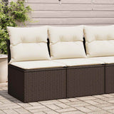 2 Piece Garden Sofa Set With Cushions Beige Poly Rattan Acacia