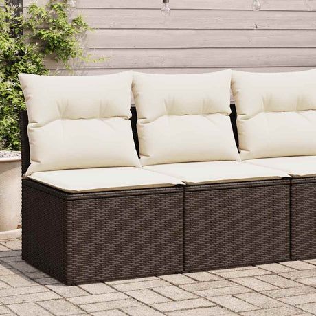 2 Piece Garden Sofa Set With Cushions Beige Poly Rattan Acacia
