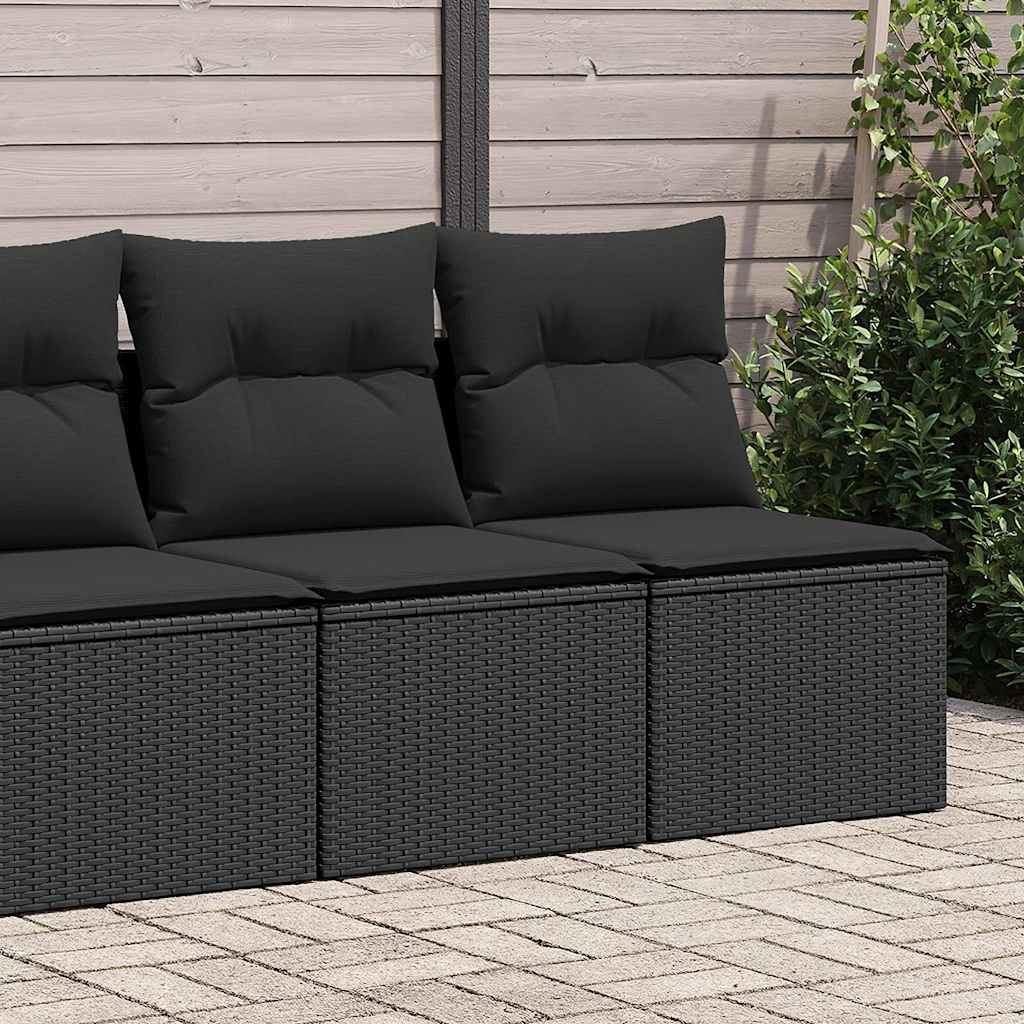 2 Piece Garden Sofa Set With Cushions Beige Poly Rattan Acacia