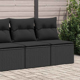 2 Piece Garden Sofa Set With Cushions Beige Poly Rattan Acacia