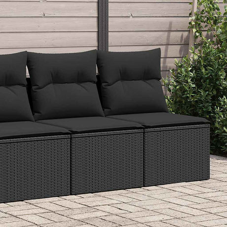 2 Piece Garden Sofa Set With Cushions Beige Poly Rattan Acacia