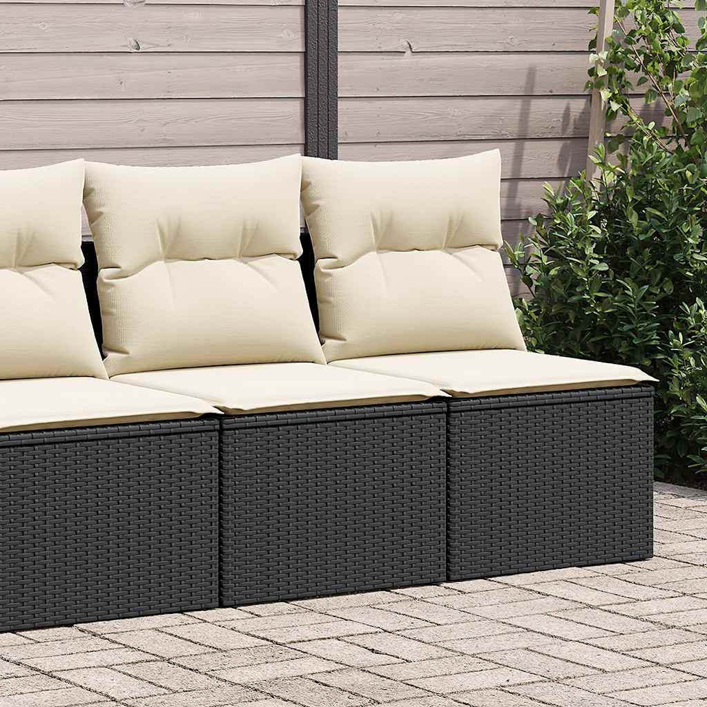 2 Piece Garden Sofa Set With Cushions Beige Poly Rattan Acacia
