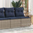 2 Piece Garden Sofa Set With Cushions Poly Rattan Acacia