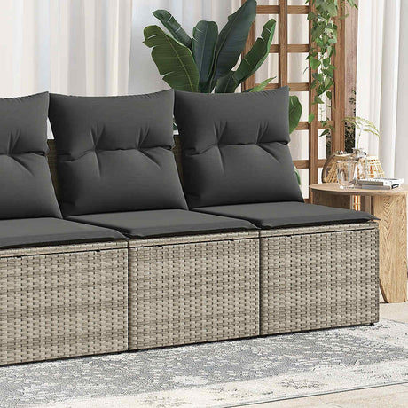 2 Piece Garden Sofa Set With Cushions Beige Poly Rattan Acacia