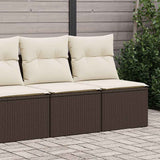 2 Piece Garden Sofa Set With Cushions Beige Poly Rattan Acacia