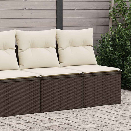 2 Piece Garden Sofa Set With Cushions Beige Poly Rattan Acacia