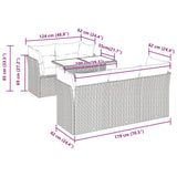 6 Piece Garden Sofa Set With Cushions Poly Rattan Acacia