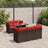 6 Piece Garden Sofa Set With Cushions Poly Rattan Acacia