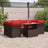 7 Piece Garden Sofa Set With Cushions Poly Rattan Acacia