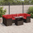 8 Piece Garden Sofa Set With Cushions Poly Rattan Acacia