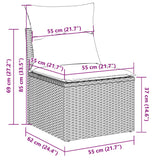 9 Piece Garden Sofa Set With Cushions Poly Rattan Acacia
