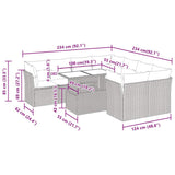 9 Piece Garden Sofa Set With Cushions Poly Rattan Acacia