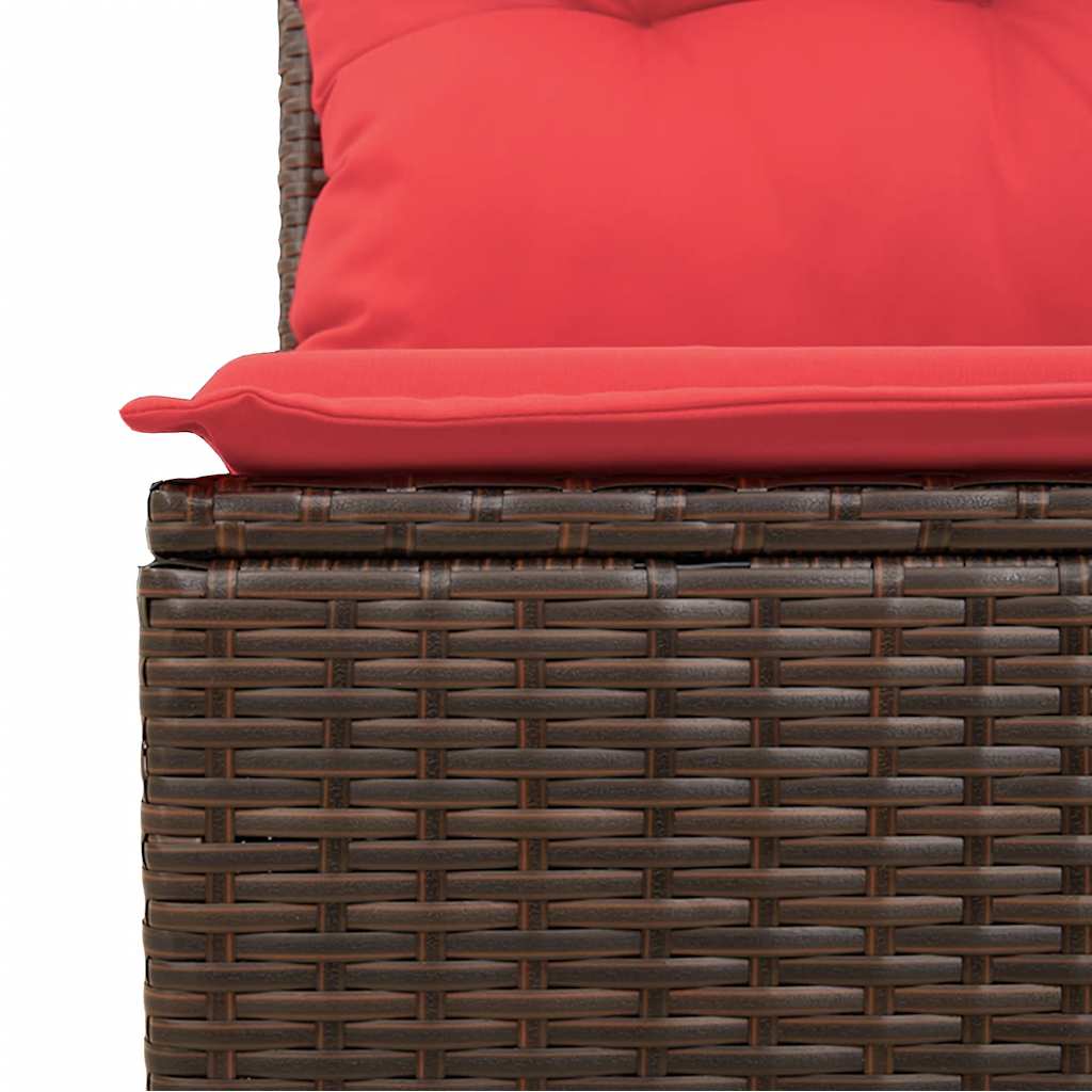 6 Piece Garden Sofa Set With Cushions Poly Rattan Acacia