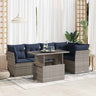 6 Piece Garden Sofa Set With Cushions Poly Rattan Acacia