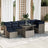 7 Piece Garden Sofa Set With Cushions Poly Rattan Acacia